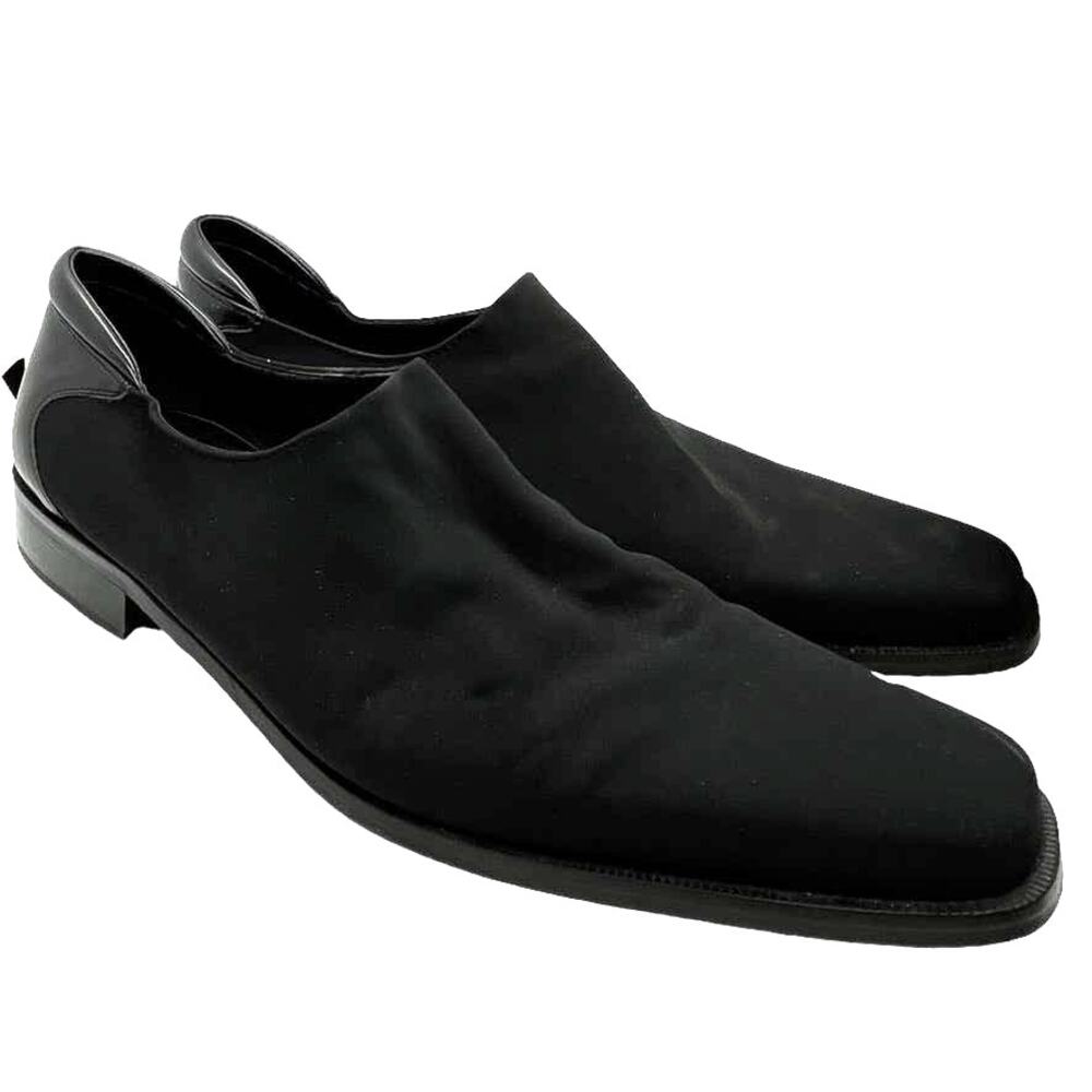 Donald J Pliner Rex Loafers Shoes Size 9.5 Men's Black Stretch Made in Italy